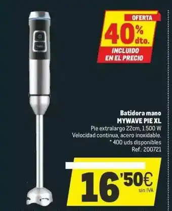 Makro 40% Dto. Batidora Mano Mywave Pie Xl oferta