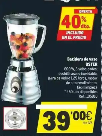 40% Dto. Batidora De Vaso Oster