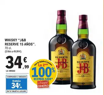 E.Leclerc "J&B RESERVE 15 AÑOS "Whisky oferta