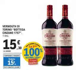 E.Leclerc "BOTTEGA CINZANO 1757" Vermouth di torino oferta