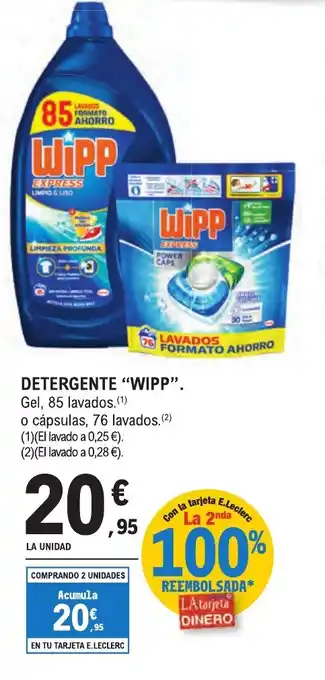 E.Leclerc "WIPP" Detergente oferta