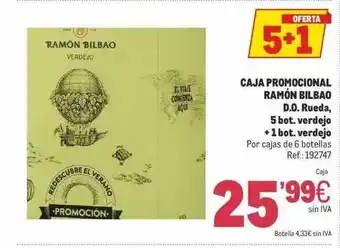 Makro Caja Promocional Ramón Bilbao D.o. Rueda 5 Bot. Verdejo + 1 Bot. Verdejo oferta