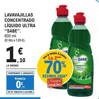 E.Leclerc IFA SABE Lavavajillas concentrado líquido ultra oferta