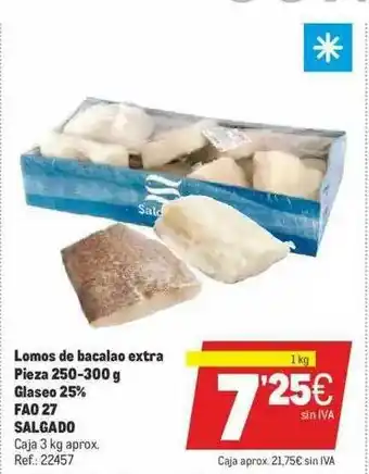 Makro Lomos De Bacalao Extra Piezas 250-300 G Glaseo 25% Fao 27 Salgado oferta