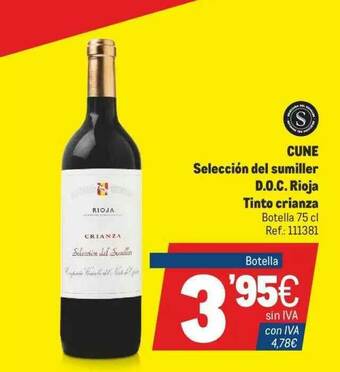 Makro Cune Selección Del Sumiller D.o.c. Rioja Tinto Crianza oferta