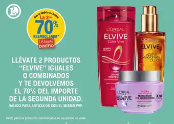 E.Leclerc ELVIVE Llévate 2 productos iguales o combinados y te devolvemos el 70% del importe oferta