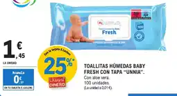 E.Leclerc "UNNIA" Toallitas húmedas baby fresh con tapa oferta