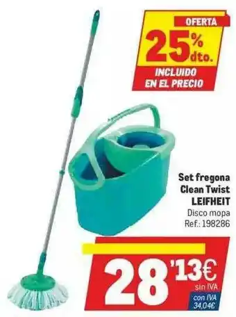 Makro 25% Dto. Set Fregona Clean Twist Leifheit oferta