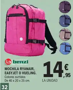 E.Leclerc BENZI Mochila ryanair, easyjet o vueling. oferta