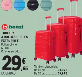 E.Leclerc BENZI Trolley 4 ruedas dobles extensible oferta