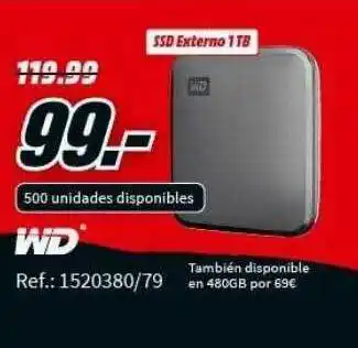 MediaMarkt Ssd Externo 1 Tb Wd oferta