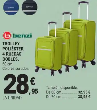 E.Leclerc BENZI Trolley poliéster 4 ruedas dobles. oferta