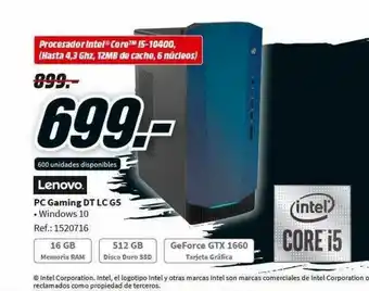 MediaMarkt Lenovo Pc Gaming Dt Lc G5 oferta