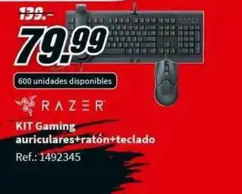 MediaMarkt Kit Gaming Auriculares + Ratón+teclado oferta