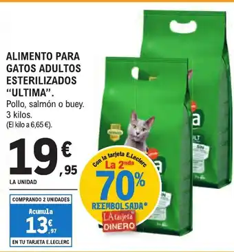 E.Leclerc "ULTIMA" Alimento para gatos adultos esterilizados oferta