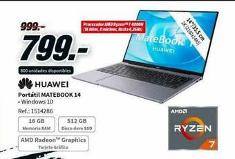 MediaMarkt Huawei Portátil Matebook 14 oferta