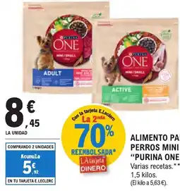 E.Leclerc "PURINA ONE" Alimento para perros mini oferta