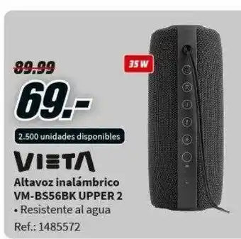 MediaMarkt Vieta Altavoz Inalámbrico Vm-bs56bk Upper 2 oferta
