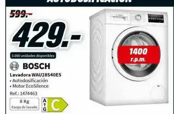 MediaMarkt Bosch Lavadora Wau28s40es oferta
