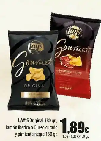 SPAR Lanzarote Lay's Original Jamón Ibérico O Queso Curado Y Pimienta Negra oferta