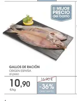 Supermercados Plaza GALLOS DE RACIÓN ORIGEN ESPAÑA oferta