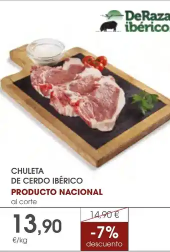 Supermercados Plaza CHULETA DE CERDO IBÉRICO oferta