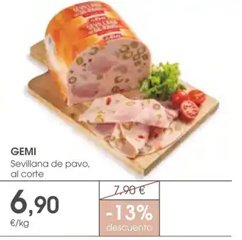 Supermercados Plaza GEMI Sevillana de pavo, al corte oferta