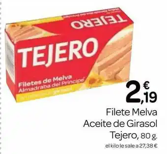 Supermercados El Jamón Filete Melva Aceite De Girasol Tejero oferta