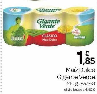 Supermercados El Jamón Maiz Dulce Gigante Verde oferta