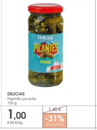 Supermercados Plaza DELICIAS Pepinillo picante, oferta