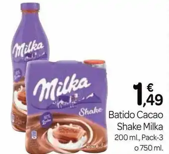 Supermercados El Jamón Batido Cacao Shake Milka oferta