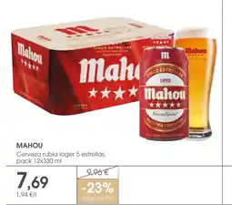 Supermercados Plaza MAHOU oferta