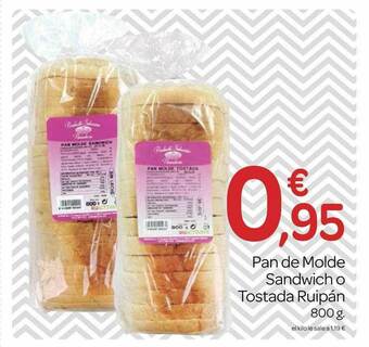 Supermercados El Jamón Pan De Molde Sandwich O Tostada Ruipán oferta