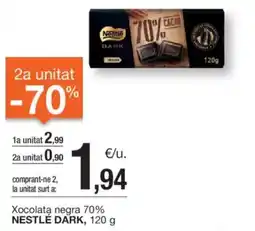 BonpreuEsclat Xocolata negra 70% NESTLÉ DARK, oferta