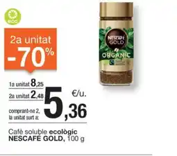 BonpreuEsclat Cafè soluble ecològic NESCAFÉ GOLD, oferta