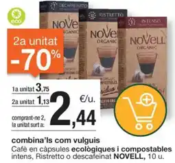 BonpreuEsclat Combina'ls com vulguis cafè en càpsules ecològiques i compostables intens, ristretto o descafeinat novell, 10 u. oferta