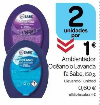 Supermercados El Jamón Ambientador Océano O Lavanda Ifa Sabe oferta