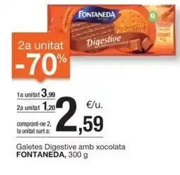 BonpreuEsclat Galetes Digestive amb xocolata FONTANEDA, oferta