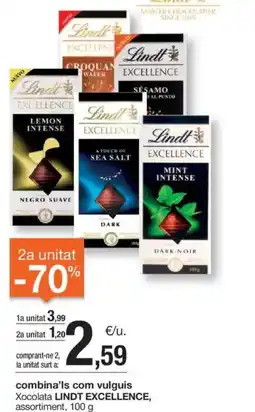 BonpreuEsclat Combina'ls com vulguis xocolata lindt excellence, assortiment, oferta