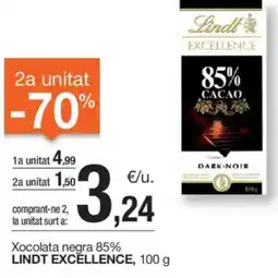 BonpreuEsclat Xocolata negra 85% LINDT EXCELLENCE, oferta