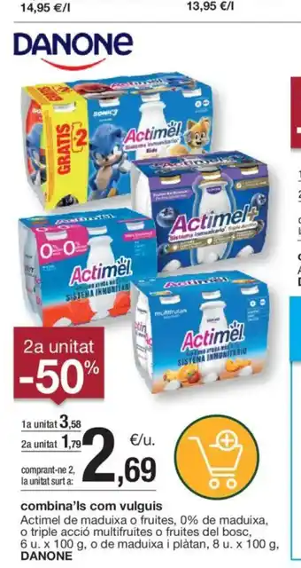 BonpreuEsclat combina'ls com vulguis Activia cremós original o 0% DANONE, assortiment, 4 u. x oferta