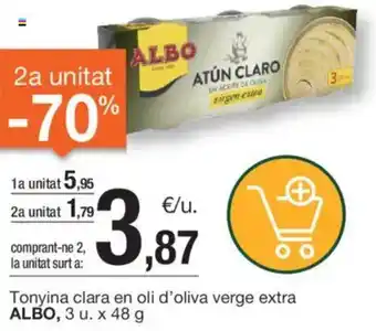 BonpreuEsclat Tonyina clara en oli d'oliva verge extra ALBO, 3 u. x oferta