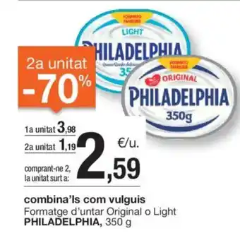 BonpreuEsclat Combina'ls com vulguis formatge d'untar original o light philadelphia, oferta