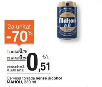 BonpreuEsclat Cervesa torrada sense alcohol MAHOU, oferta