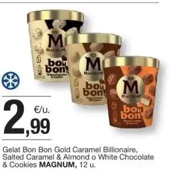 BonpreuEsclat Gelat Bon Bon Gold Caramel Billionaire, Salted Caramel & Almond o White Chocolate & Cookies MAGNUM, 12 u. oferta