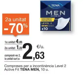 BonpreuEsclat Compreses per a incontinència level 2 active fit tena men, 10 u. oferta