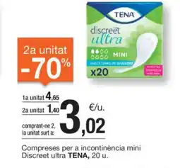 BonpreuEsclat Compreses per a incontinència mini oferta