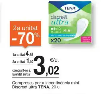 BonpreuEsclat Compreses per a incontinència mini oferta