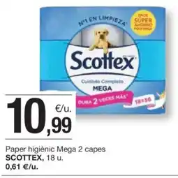 BonpreuEsclat Paper higiènic mega 2 capes scottex, 18 u. oferta