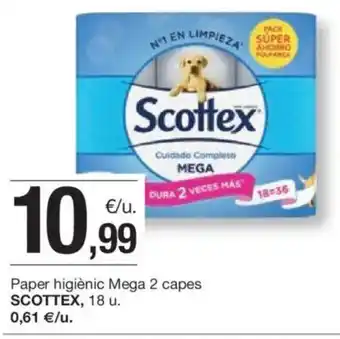 BonpreuEsclat Paper higiènic mega 2 capes scottex, 18 u. oferta